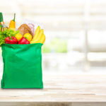 Green Grocery Bag with Produce