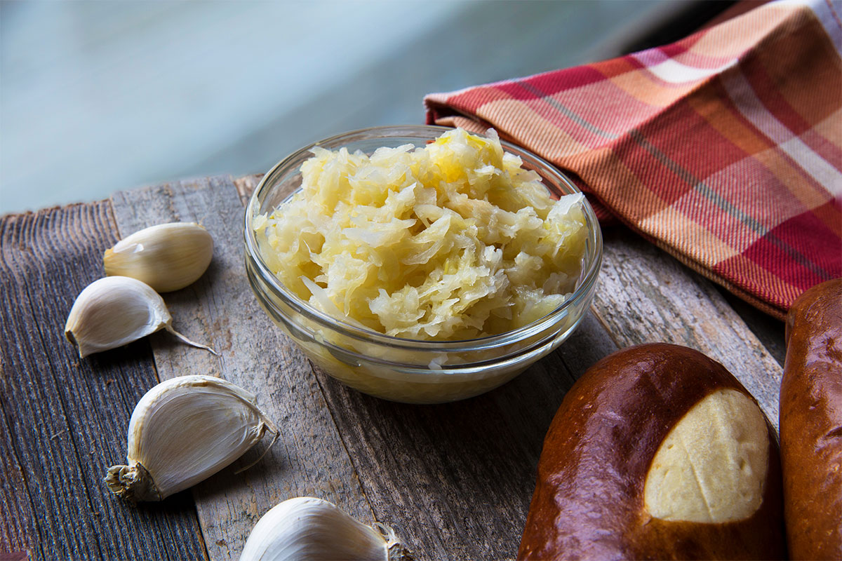 Basil Garlic Raw Sauerkraut